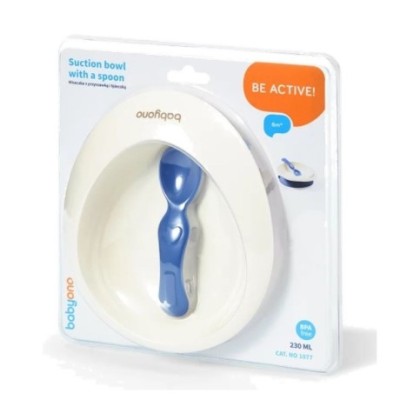 Miska s přísavkou a lžičkou - bílá, růžová