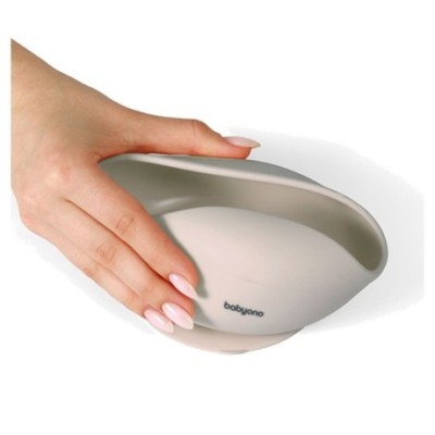 Silikonová miska s přísavkou - béžová