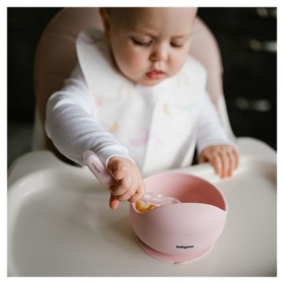 Silikonová miska s přísavkou - růžová