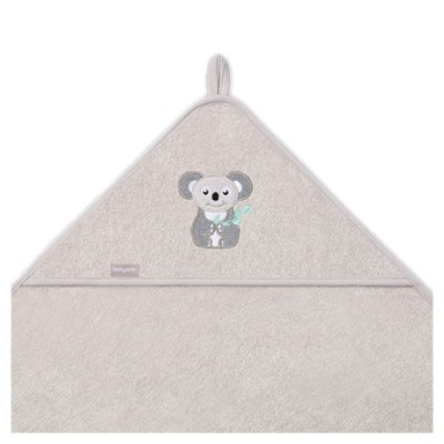 Bambusová osuška s kapucí Koala 100x100 cm - šedá