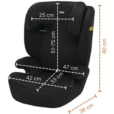 ZOPA Autosedačka Beta i-Size isofix, Black Black