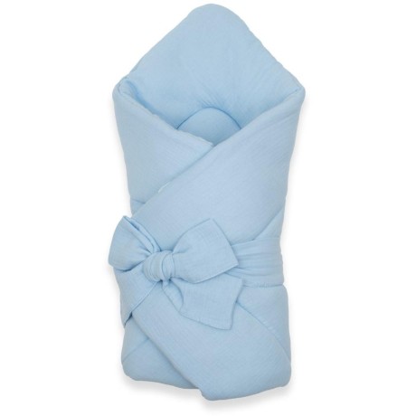 Mušelínová šněrovací zavinovačka New Baby blue