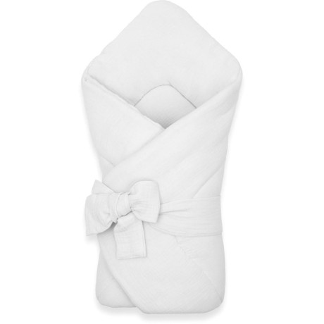 Mušelínová šněrovací zavinovačka New Baby white