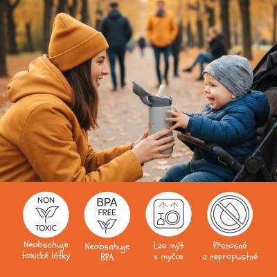 ZOPA Termoska na pití s pítkem 400 ml, Dino Dino