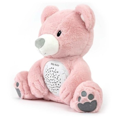 Plyšový usínáček medvídek s projektorem Milly Mally Bear pink