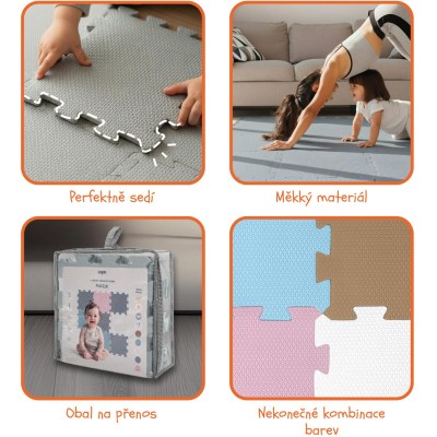 ZOPA Pěnová podložka Puzzle 30x30 cm 9ks, Light Grey Light Grey