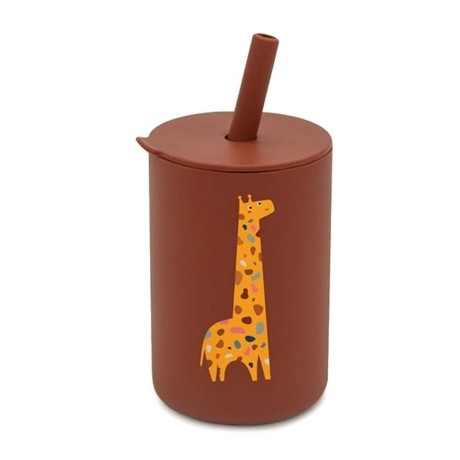 5902533174508_Silikonový hrnek s brčkem Žirafka