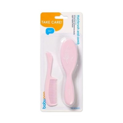 BabyOno Hřebínek a kartáček - růžový