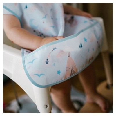 Dětský bryndák, zástěrka s kapsičkou Mýval, modrá