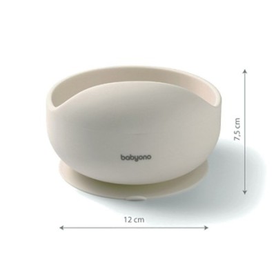 Silikonová miska s přísavkou - béžová