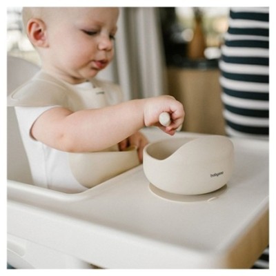 Silikonová miska s přísavkou - béžová