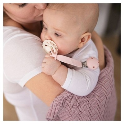 Silikonová šňůrka na dudlík - béžová