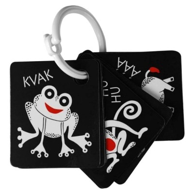 Profibaby černobílé kontrastní kartičky s červeným prvkem