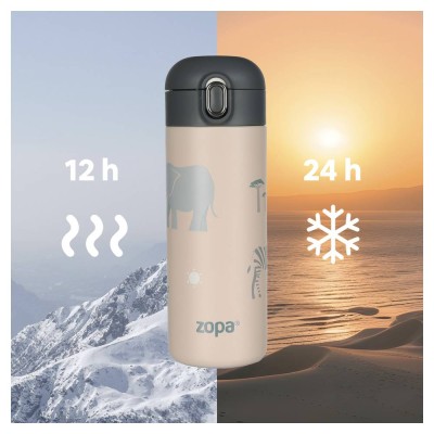 ZOPA Termoska na tekutiny s brčkem 400 ml, Cookie beige Cookie beige