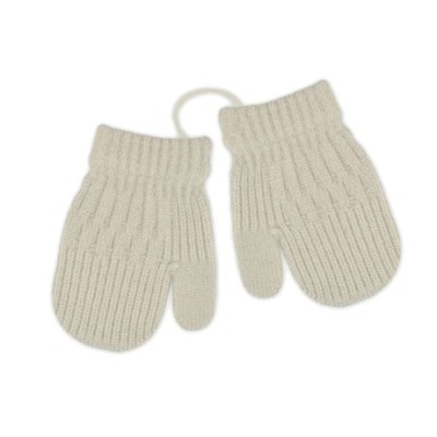 8596309455266_Zimní kojenecké rukavičky - se šňůrkou - béžové