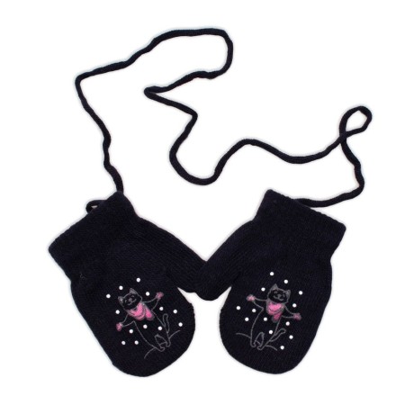 8596309378558_Zimní dívčí rukavičky se šňůrkou Micka - granátové