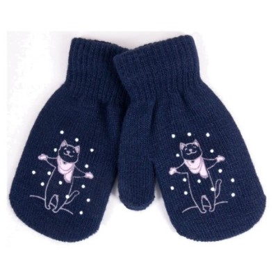Zimní dívčí rukavičky se šňůrkou Micka - granátové