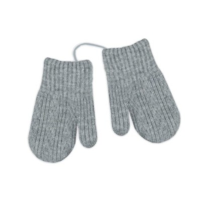 8596309455280_Zimní dvouvrstvé kojenecké rukavičky - se šňůrkou - šedé