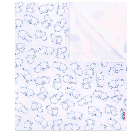 Nepromokavá flanelová podložka New Baby hroch