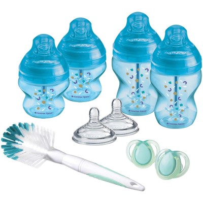 TOMMEE TIPPEE Set kojeneckých lahví advanced ANTI-COLIC, smíšené velikosti 9ks, Modrá Modrá