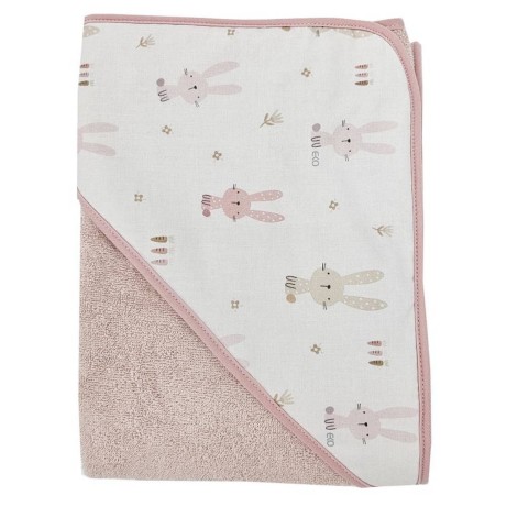 Osuška králík, růžová, 100 × 100 cm