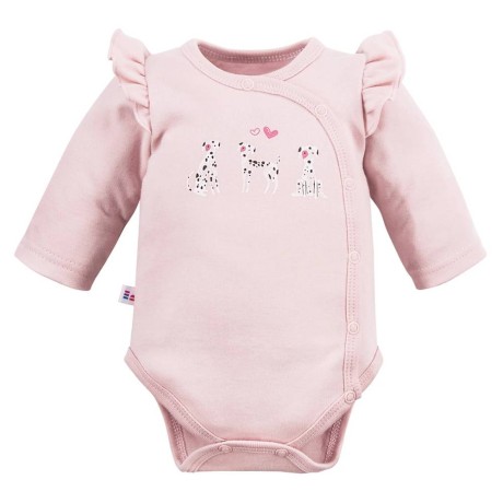 Eevi body Dogs&Spots ze 100% bavlny -světle růžové