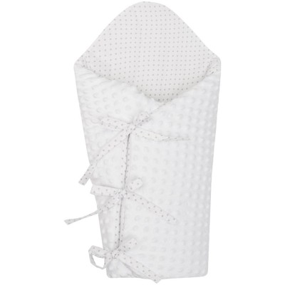 Luxusní šněrovací zavinovačka z Minky New Baby bílá 75x75 cm