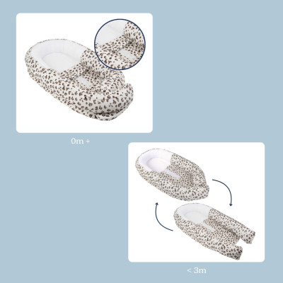 DOOMOO Doomoo Cocoon hnízdečko, Leopard Cream Leopard Cream