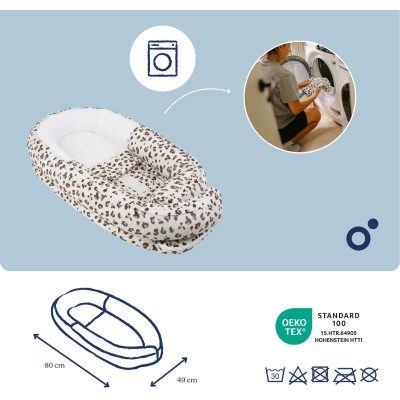 DOOMOO Doomoo Cocoon hnízdečko, Leopard Cream Leopard Cream