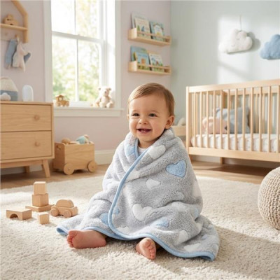 Dětská deka New Baby 80x90 heart blue